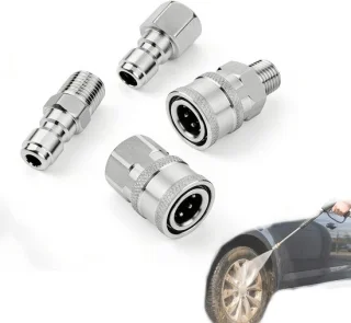 Snelkoppelingen 1/4 inch voor hogedrukreiniger, set van 4 - ShopVlot