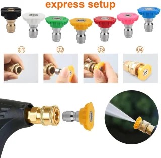 SnelShoppen 7 stuks hogedrukreiniger spuitkop tips 1/4 inch