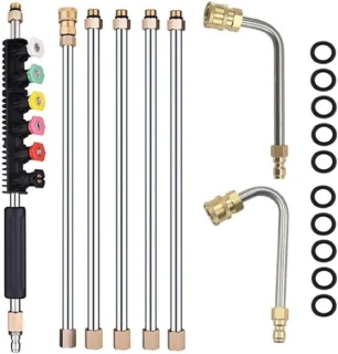 SnelShoppen 8-delige set verlengingswand drukreiniger met 1/4 inch snelaansluitingen