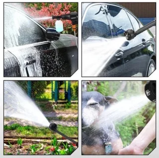 Snoerloze hogedrukspuit 6-in-1 met accu en pistool