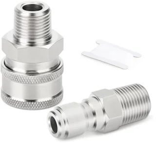 Solidchoice hogedrukreiniger slang fitting kit 3/8" BSP roestvrij staal