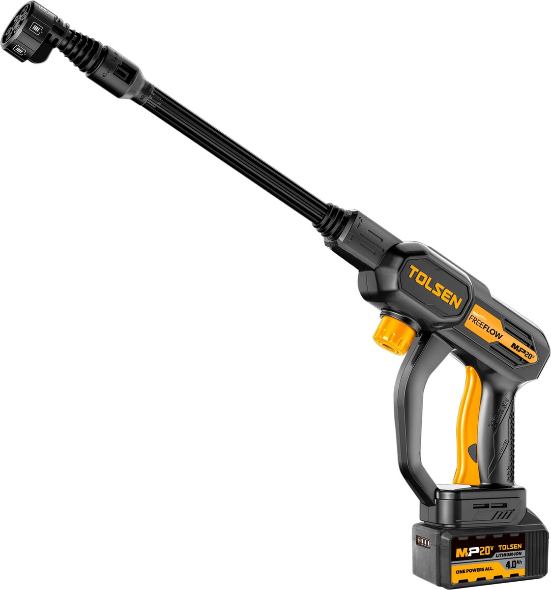 Wat vinden we goed aan de Tolsen Hogedrukreiniger Accu 20V 4.0 Ah Kit