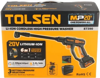 Tolsen Hogedrukreiniger Accu 20V 4.0 Ah Kit
