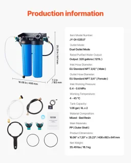 VEVOR Gedemineraliseerd Watersysteem 1211L