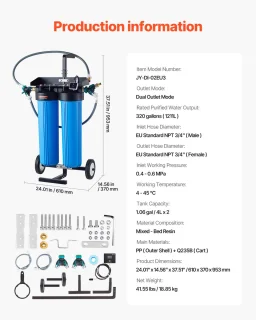 VEVOR Spotless Deionized Water System — deionisator voor autowasstraat