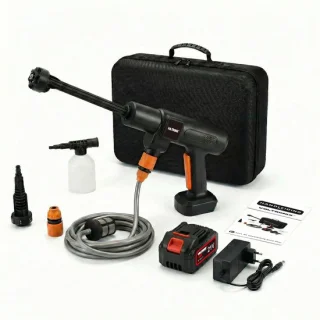 VOLTORNIX™ Hogedrukreiniger op accu 70 Bar – Draadloos, inclusief accu 21V/3000 mAh