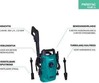 VONROC Hogedrukreiniger V14C-1 Compact
