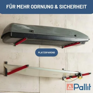 Wandhouder voor dakkoffers, kano's en surfplanken