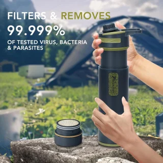 Waterfilter survival - donkergrijs - 800 ml