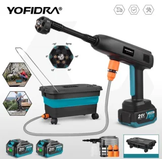 Yofidra draadloze hogedrukreiniger 100 bar + opvouwbare emmer 22 liter