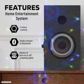 2.1 Home Entertainment System met Bluetooth, Subwoofer en Kleurveranderende Lichten