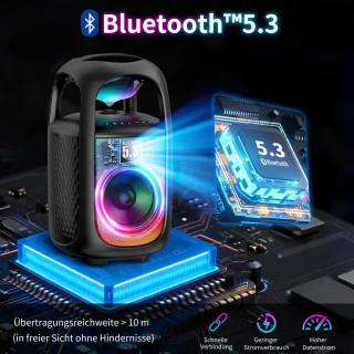 Rayofi 180W Bluetooth Speaker groot - 105dB Speakerbox - IPX5 muziekbox feestluidspeaker - voor tuin, kamperen, feestjes - zwart