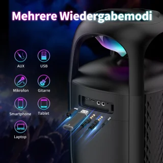 Rayofi 180W Bluetooth Speaker groot - 105dB Speakerbox - IPX5 muziekbox feestluidspeaker - voor tuin, kamperen, feestjes - zwart