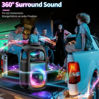 Rayofi 180W Bluetooth Speaker groot - 105dB Speakerbox - IPX5 muziekbox feestluidspeaker - voor tuin, kamperen, feestjes - zwart