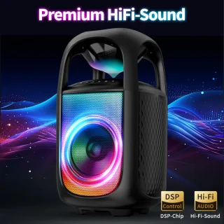 Rayofi 180W Bluetooth Speaker groot - 105dB Speakerbox - IPX5 muziekbox feestluidspeaker - voor tuin, kamperen, feestjes - zwart