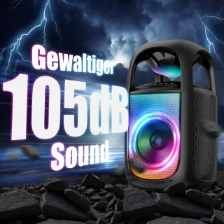 Rayofi 180W Bluetooth Speaker groot - 105dB Speakerbox - IPX5 muziekbox feestluidspeaker - voor tuin, kamperen, feestjes - zwart