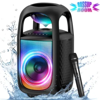 Rayofi 180W Bluetooth Speaker groot - 105dB Speakerbox - IPX5 muziekbox feestluidspeaker - voor tuin, kamperen, feestjes - zwart
