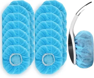 200 stuks wegwerp-afdekkingen voor hoofdtelefoon, blauw