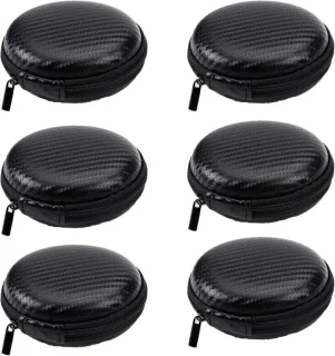 6-delige ronde draagbare hoofdtelefooncase
