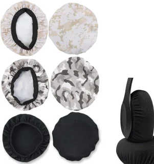 6 stuks afstofkappen niet wegwerp universele koptelefoonhoesjes camouflage zwart