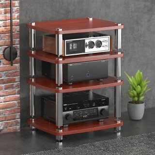 Wat vinden we goed aan de Audiokast 4-lagen audio meubel 60x48x76 cm bruin