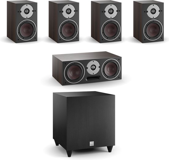 DALI 5.1 Surround Bundel Oberon 1 Vokal Sub C-8 Zwart Walnoot