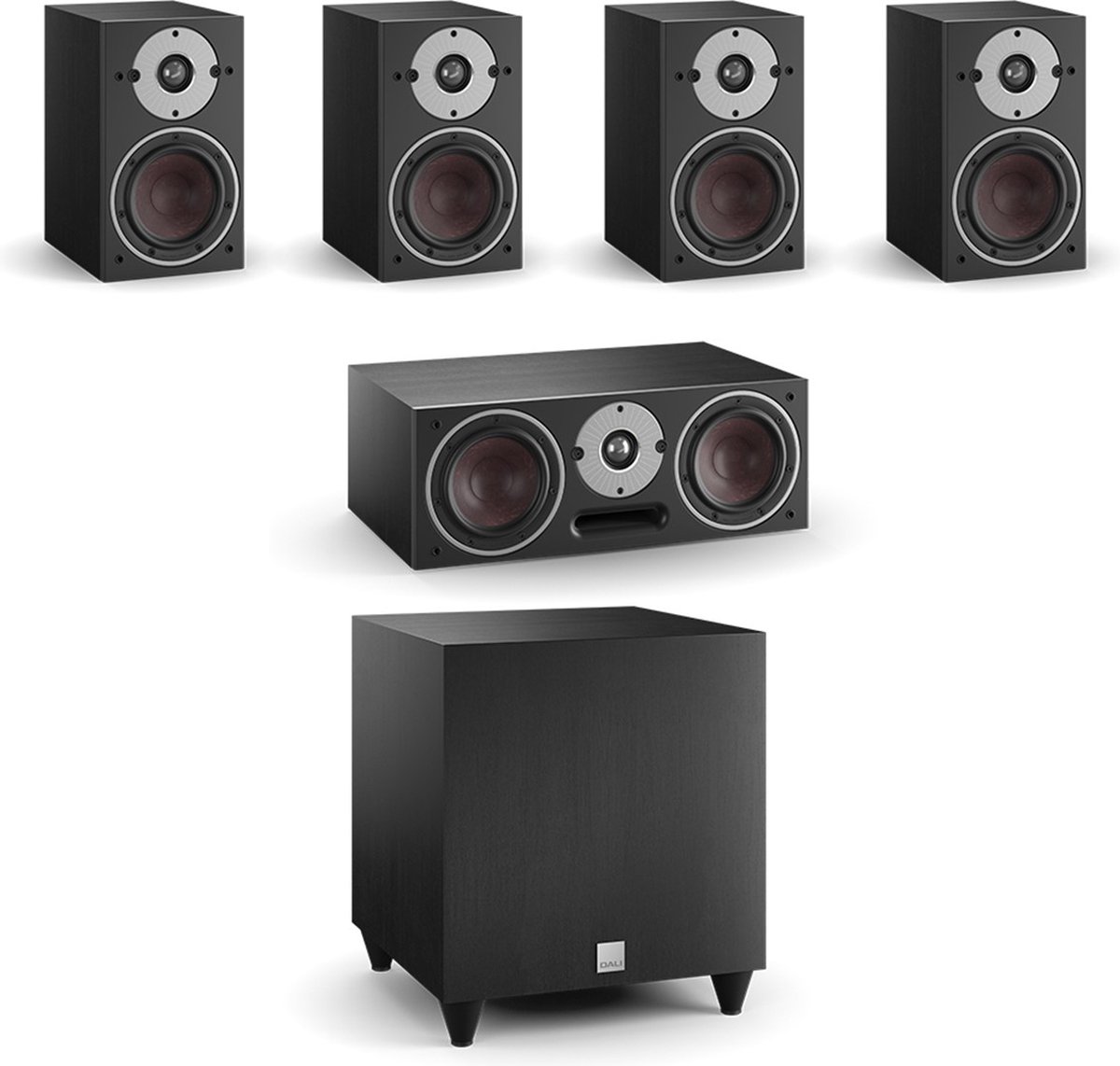De Dali Oberon 1 Vokal Sub C-8 5.1 Surround Zwart in één oogopslag