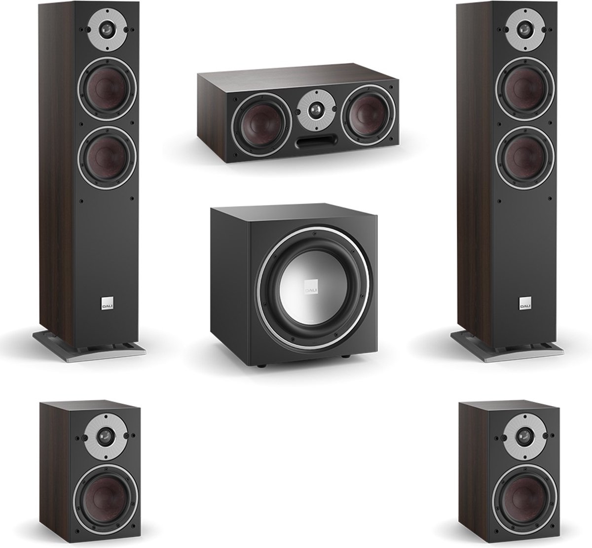 DALI Oberon 5 Surround Set 5.1 Walnoot