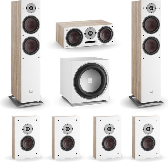 DALI Oberon 7 7.1 Surround Set Licht Eiken