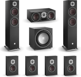DALI Oberon 7 On-Wall 7.1 Surround Set Zwart