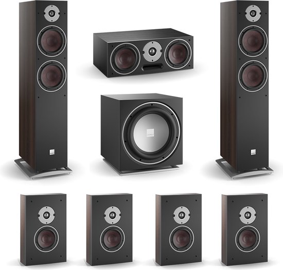 DALI Oberon 7 Surround 7.1 Set Walnoot
