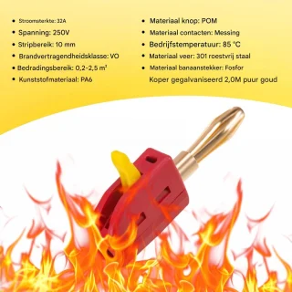 Wat vinden we goed aan de Elkuaie Banaanstekkers 4 mm - 10 stuks Zwart/Rood