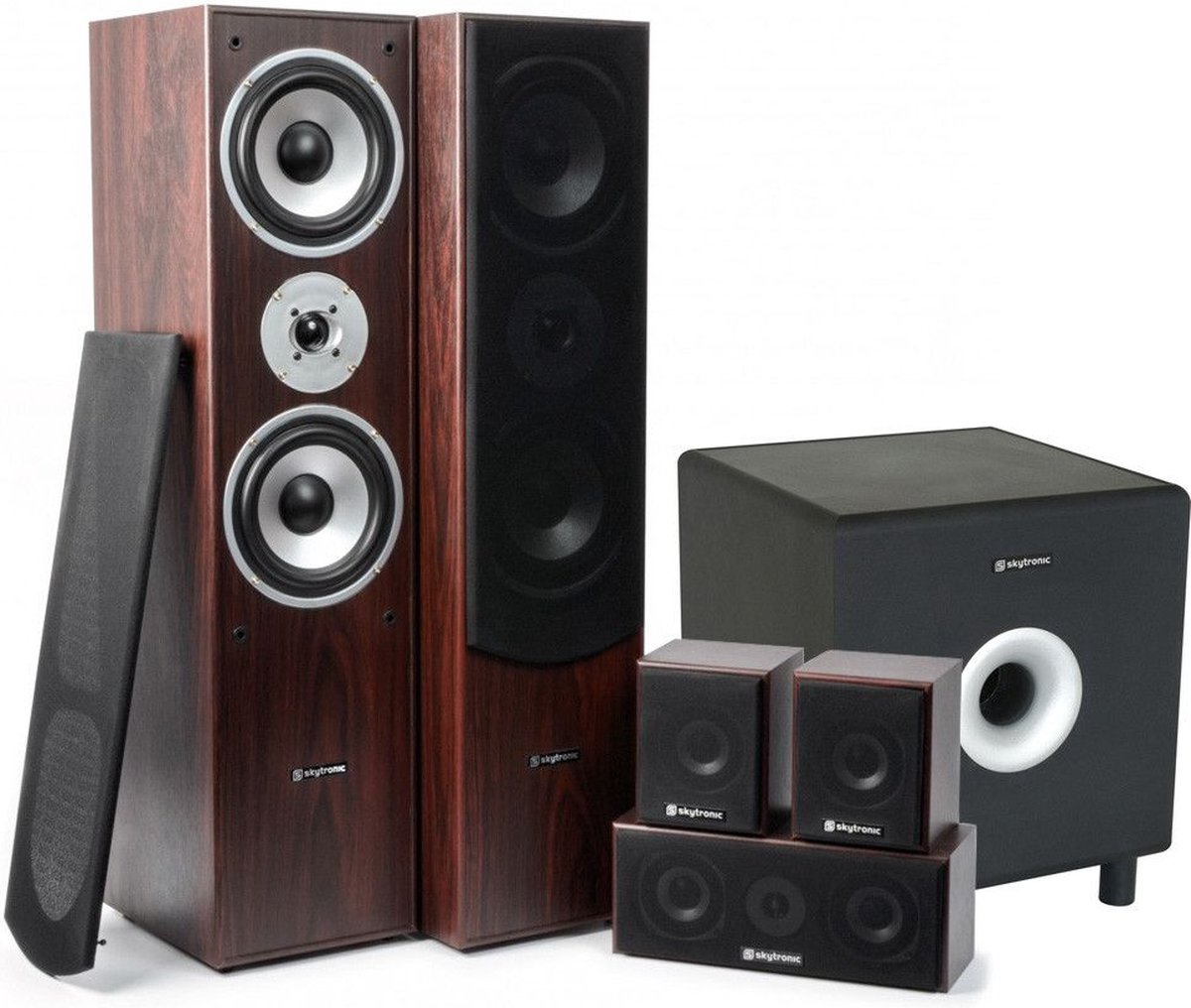 Fenton 5.1 Home Cinema Speakerset Walnoot 1300W