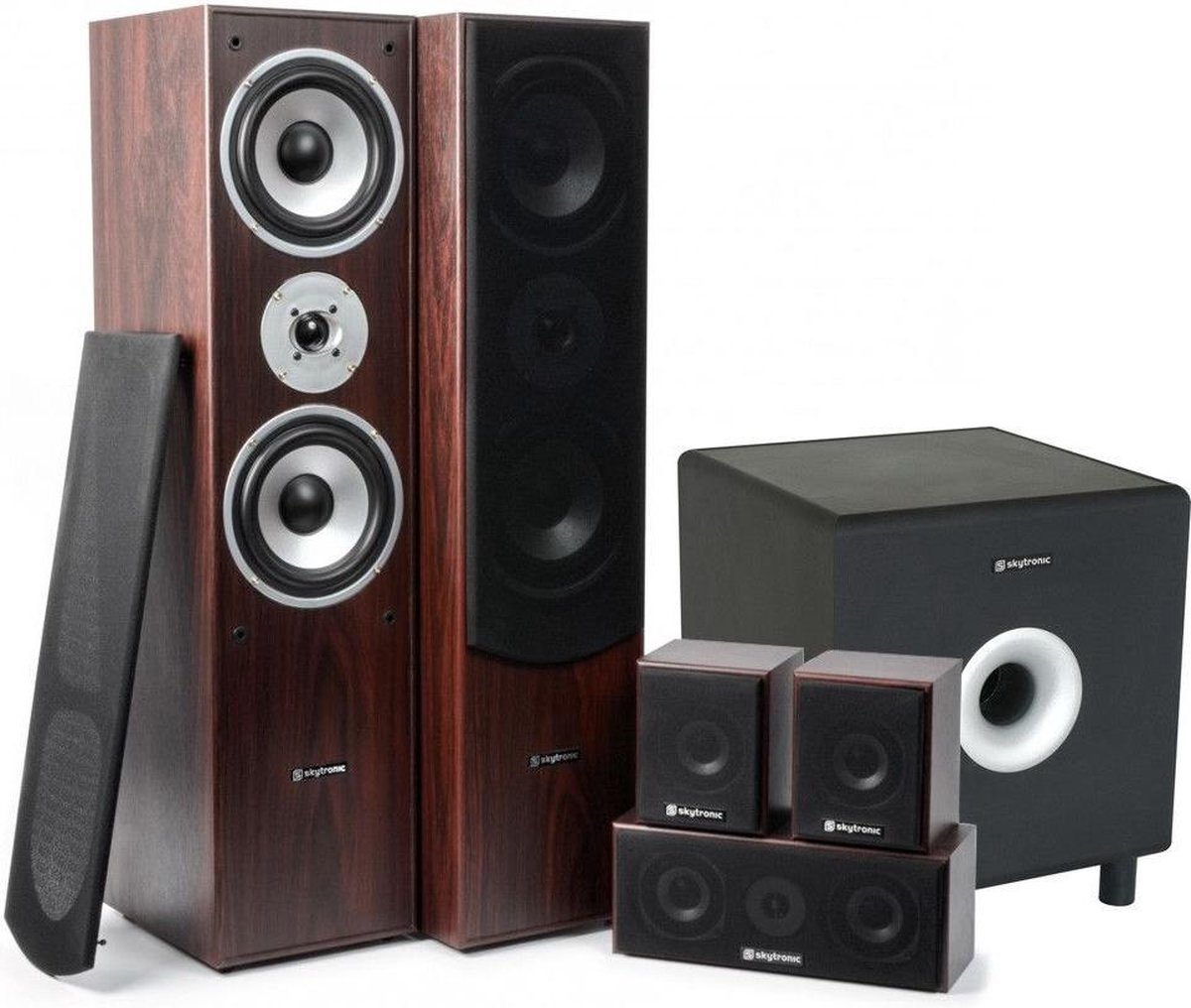 Fenton 5.1 Home Cinema Walnoot Speakerset 1300W