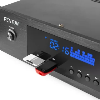 Fenton AV550BT 5.1 surround set met walnoot speakers en actieve subwoofer