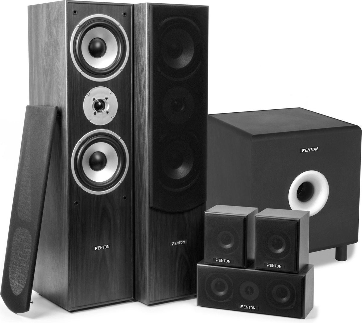 Fenton Surround Set Home Cinema 5.0 met Actieve Subwoofer Zwart