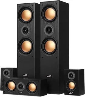 De Home Cinema Luidsprekerset 5-delig Basreflex Zwart in één oogopslag