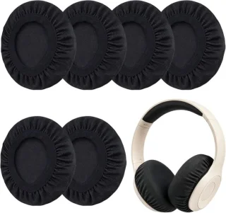 Hoofdtelefoonbescherming en hoes, 6 stuks (zwart)