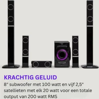 Luxe Home Cinema Draadloze Bluetooth Speakerset Zwart