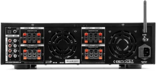 Power Dynamics multiroom 8-zone versterker met 16 speakers en DAB tuner