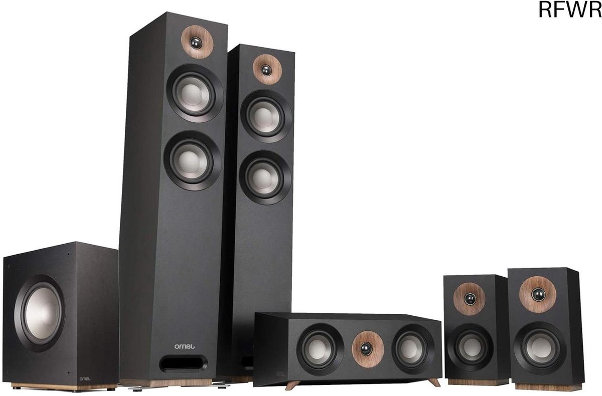 De RFWR Home Cinema Surround Sound 5.1 Speaker Pack inclusief Subwoofer in één oogopslag
