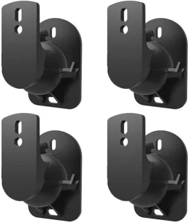 Universeel Luidspreker Muurhouder Set - 4 stuks - Zwart