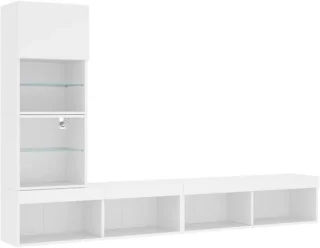 vidaXL 4-piece TV wall furniture set white