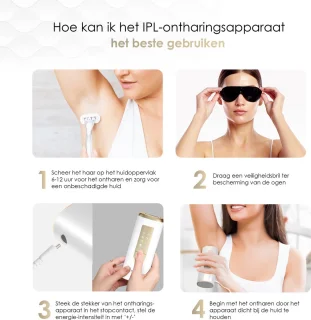 VENEUX® Laser Ontharingsapparaat - Ontharingsapparaten - Ontharing - IPL - Wit