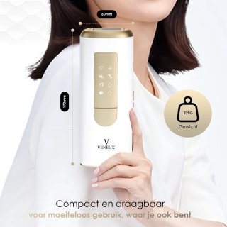 Wat vinden we goed aan de VENEUX® Laser Ontharingsapparaat - Ontharingsapparaten - Ontharing - IPL - Wit