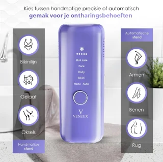 VENEUX® Laser Ontharingsapparaat - Ontharingsapparaten - Ontharing - IPL - Paars
