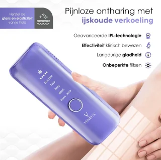 VENEUX® Laser Ontharingsapparaat - Ontharingsapparaten - Ontharing - IPL - Paars