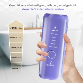 VENEUX® Laser Ontharingsapparaat - Ontharingsapparaten - Ontharing - IPL - Paars