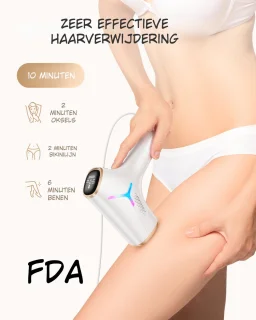 Nawy® IPL Laser Ontharingsapparaat - Epileerapparaat Dames - Laser Ontharing - Pijnloos Ontharen met Ice Cooling - Permanente Ontharing voor alle Lichaamsdelen - voor Mannen en Vrouwen - 990.000 Flitsen - Inclusief Beschermbril en Scheermes