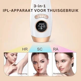Laser Ontharingsapparaat - IPL-Apparaten voor Ontharing voor Vrouwen en Mannen - Pijnloos en Duurzaam Resultaat - LCD-Scherm - Laserontharing voor thuis voor Oksels - 9 Instelbare Niveaus - Gezicht - Benen - Bikini - Wit